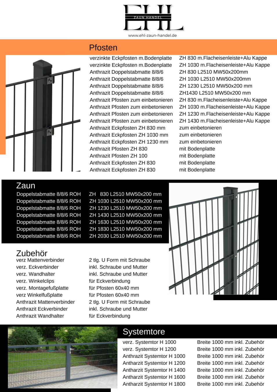 EHL Zaun Handel Ihr Fachpartner rund um den Zaun